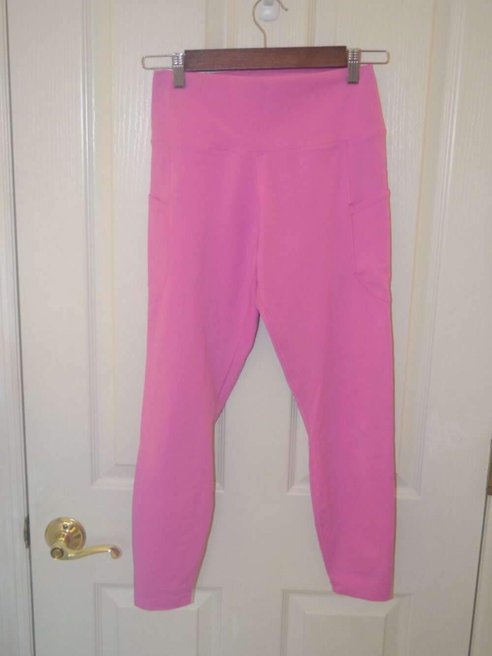 Nike One Dri-FIT 7/8 Leggings Large Pink High Rise Pocket Activewear - Picture 4 of 9